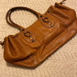 Tan leather Banana Republic handbag
